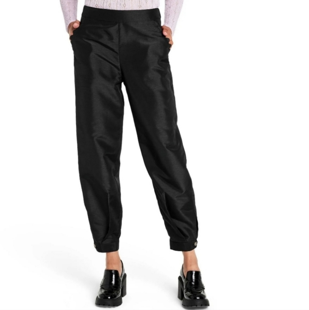 NWOT Kiki Vargas x Target Scalloped Pocket Tapered Pants, Size XS, Color Black
